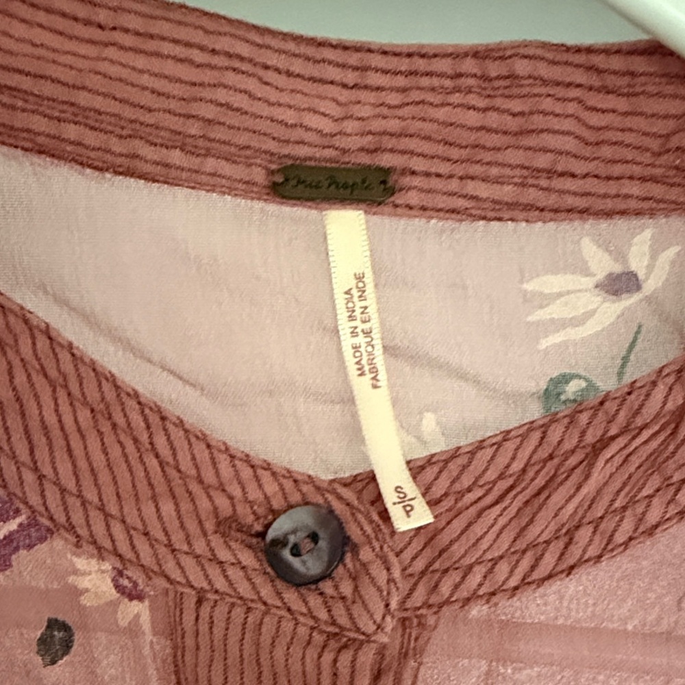 Free People Mauve Floral Top